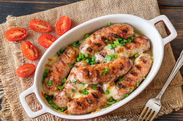 Baked sausages