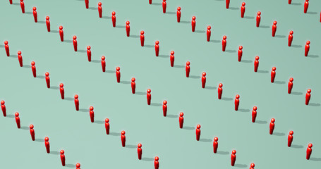 Social distancing coronavirus 3d render