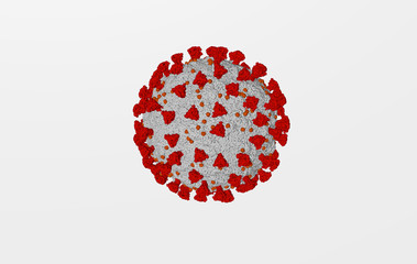 Animated coronavirus model Covid 19, Virus warning, 3D rendering