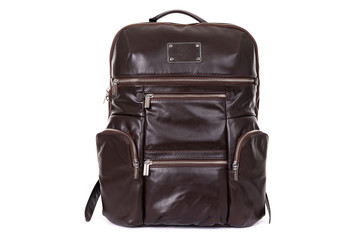 man s expensive elegant briefcase on a white background