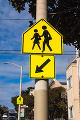 Traffic sinds in a school zone