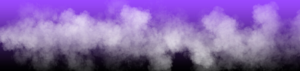 Smoke on the purple panoramic banner.