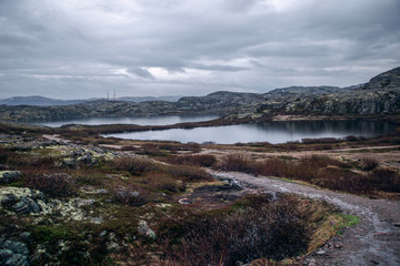 landscape with lake and mountains