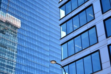 Obraz premium Office building in city center on a background closeup