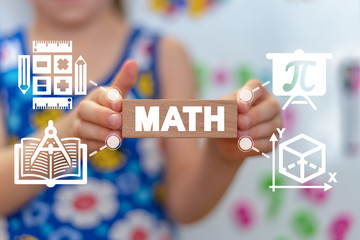 Math Education School Concept. Mathematics Learning Kids Lesson.
