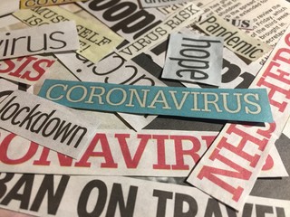 coronavirus headlines from newspapers UK, media collage 