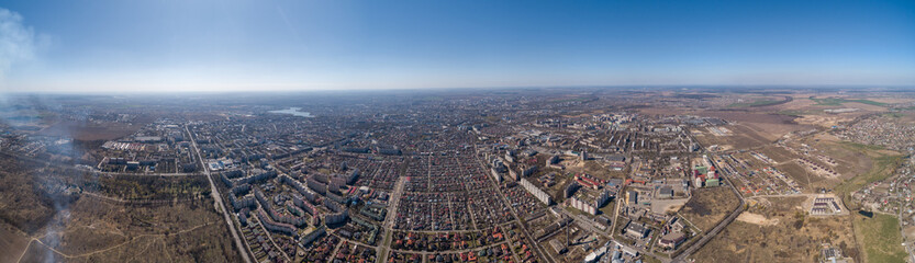 Fototapeta na wymiar Panoramic photo of Rivne city. Ukraine