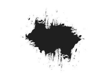 grunge brush stroke banner design. black stain vector background