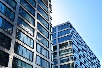 Office building in city center on a background closeup