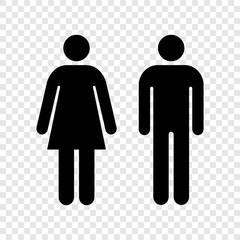 Women and men sign WC restroom couple pair simple icon isolated vector EPS 10