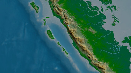 Fototapeta na wymiar Sumatera Barat, Indonesia - outlined. Physical