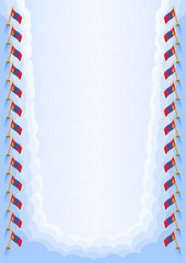 Vertical  frame and border with Mongolia flag