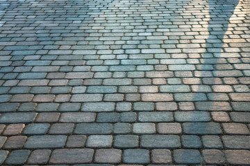 masonry wall paving stones as a background close up