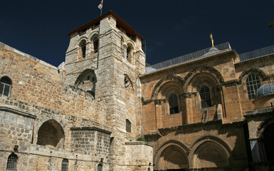 Fototapeta na wymiar Church of the Holy Sepulchre, church in the Christian Quarter of the Old City of Jerusalem, Israel