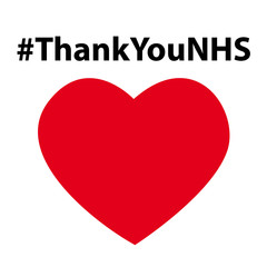 Thank You NHS! handwritten lettering on a white background. Protection campaign or measure from coronavirus, COVID-19. Quote text, hash tag or hashtag. Coronavirus, COVID 19 protection logo. Vector