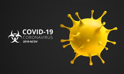 Coronavirus disease COVID-19 infection medical isolated. China pathogen respiratory influenza covid virus cells. Chinese coronavirus COVID-19 under the microscope. vector illustration
