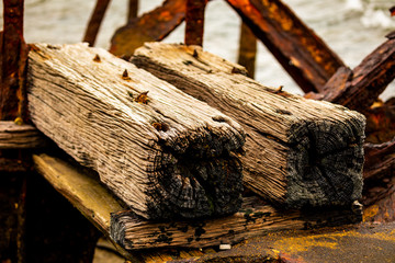 Rustic Wooden Posts and Rusty Metal