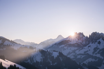Sunset Jaun Gastlosen Fribourg Region Mountains