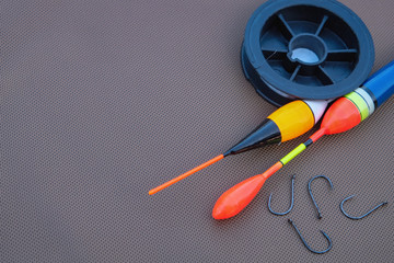 Fishing tackle - float, hook, line.