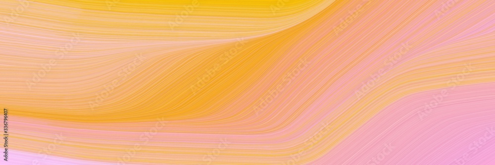 Poster modern artistic horizontal banner with burly wood, vivid orange and pink colors. graphic with space 
