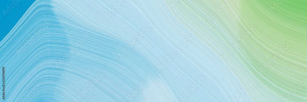 Aufkleber modern moving designed horizontal header with light blue, light sea green and dark sea green colors.