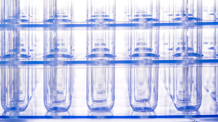 A closer look of the empty long test tubes