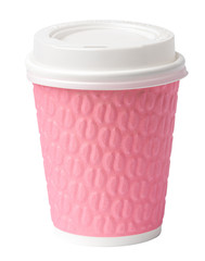 Paper cup of coffee isolated on white background