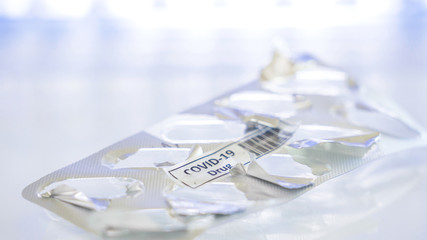 The shells of the pack of the Covid-19 drug or coronavirus drug