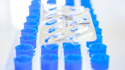 The emtpy covid-19 drug pack or the coronavirus drug pack