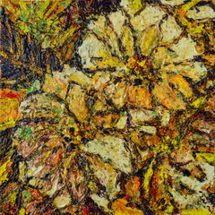 Textured Abstract detail of colorful paint. Bloom. Flowers