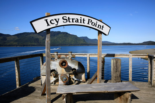Strait Point, Alaska / USA - August 13, 2019: Strait Point sign, Strait Point, Alaska, USA