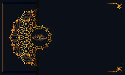 Luxury mandala background with golden arabesque pattern arabic islamic east style for Wedding card, book cover.
