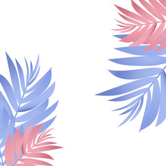 Pastel color leaf background, tropical jungle concept.