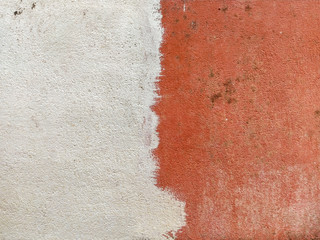 Old Wall With Red and White Pain