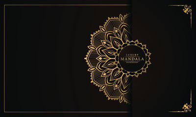Luxury mandala background with golden arabesque pattern arabic islamic east style for Wedding card, book cover.
