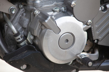 close up of a motorcycle engine