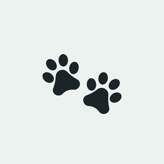 Paw prints vector icon illustration sign