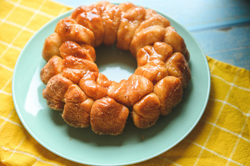 Monkey Bread with Caramel and Cinnamon.