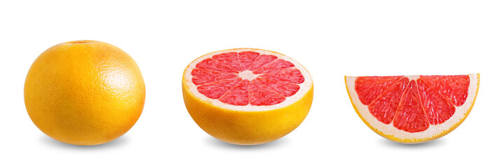 Red grapefruit on a white isolated background