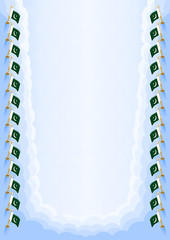 Vertical  frame and border with Pakistan flag