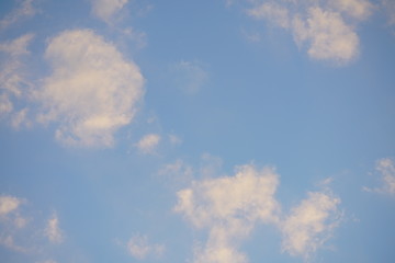 Beautiful sky without contrails and some clouds