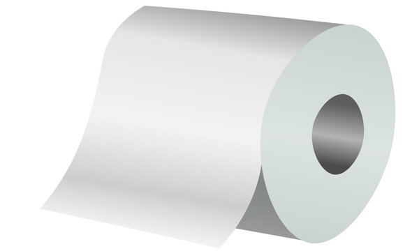 white toilet paper sheet roll