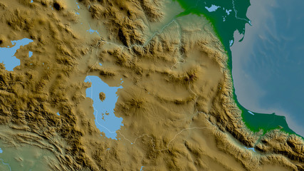East Azarbaijan, Iran - outlined. Physical