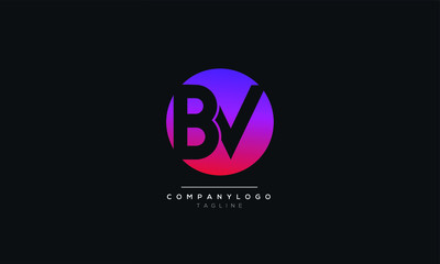 BV VB B V Letter logo alphabet monogram initial based icon design