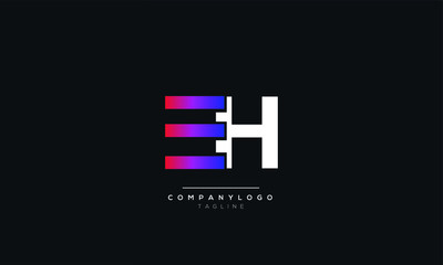 EH HE E H Letter logo alphabet monogram initial based icon design