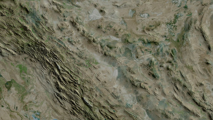 Esfahan, Iran - outlined. Satellite