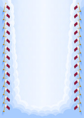 Vertical  frame and border with Qatar flag