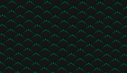 Abstract 3d illustration of geometric square shapes with green glow. illustration of minimalistic background. Modern design for branding, banner, brochures