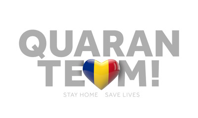 Romania quaranteam. Stay home save lives message. 3D Render