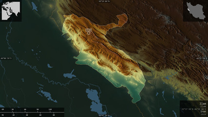 Ilam, Iran - composition. Relief